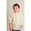 Cable Knit Applique Sweater, Ecru - Dresses - 3