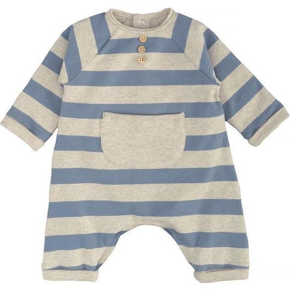 Striped Bodysuit, English Blue - Onesies - 1