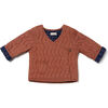 Reversible Baby Cabin Quilted Jacket, Midnight Blue Space Dye & Amber Stripes - Jackets - 2