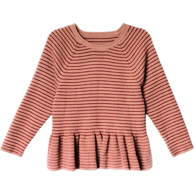 Belle Sweater in Peachy Pink Stripe - Sweaters - 1