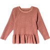 Belle Sweater in Peachy Pink Stripe - Sweaters - 1 - thumbnail