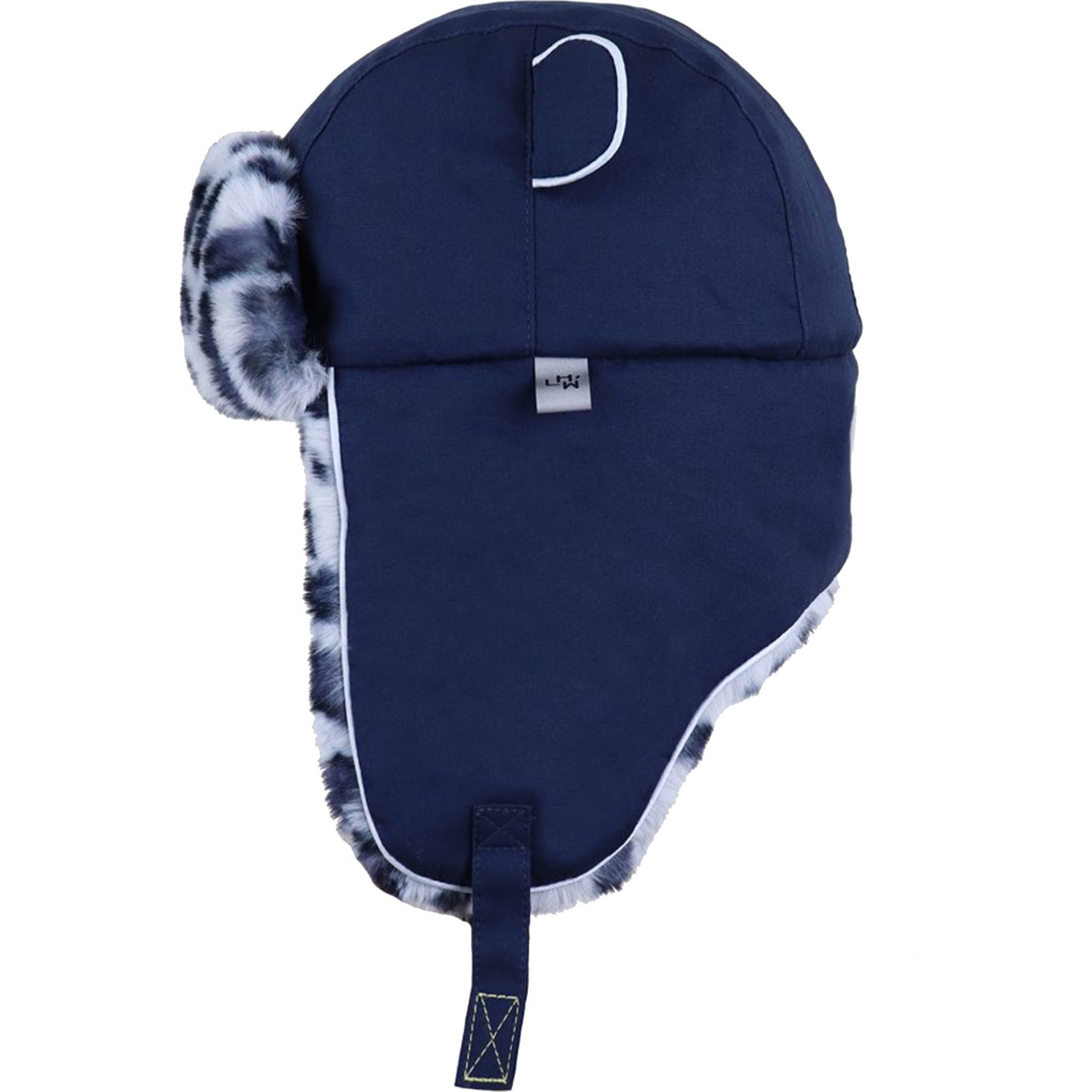 Arctic Cub Trapper Hat, Navy and Leopard - Hats - 1