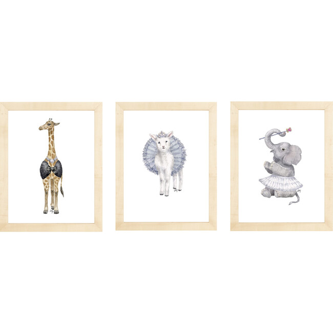 Set of 3 Fancy Animals Prints, Tiaras - Art - 3
