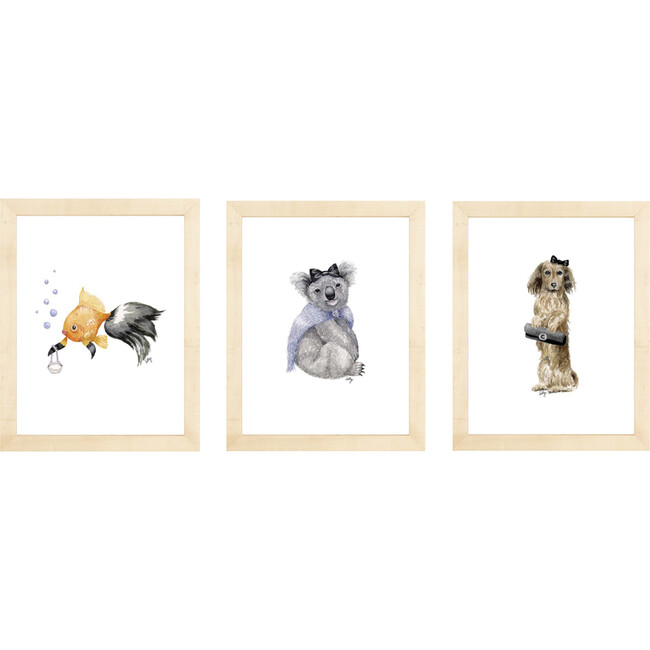 Set of 3 Fancy Animals Prints, Girls Night Out - Art - 3