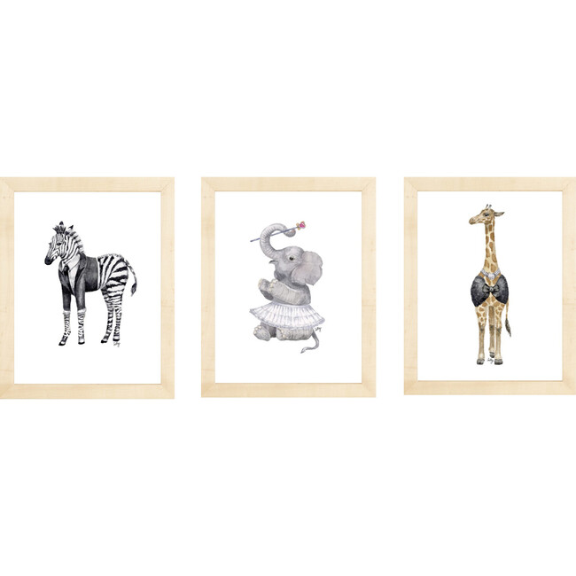 Set of 3 Fancy Animals Prints, Tutus & Tuxes - Art - 3