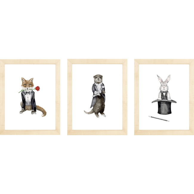 Set of 3 Fancy Animals Prints, Boys Night Out - Art - 9