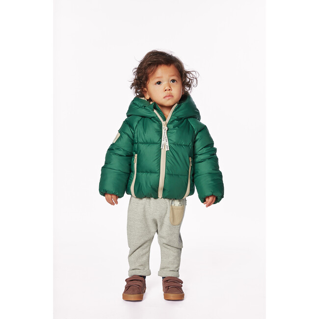 Puffer Jacket, Green - Coats - 3
