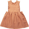 Marlow Pinafore, Rose Caramel Check Linen - Dresses - 1 - thumbnail