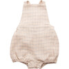 Jump Rope Romper, Oat & Cornflower Windowpane Check Linen - Rompers - 1 - thumbnail