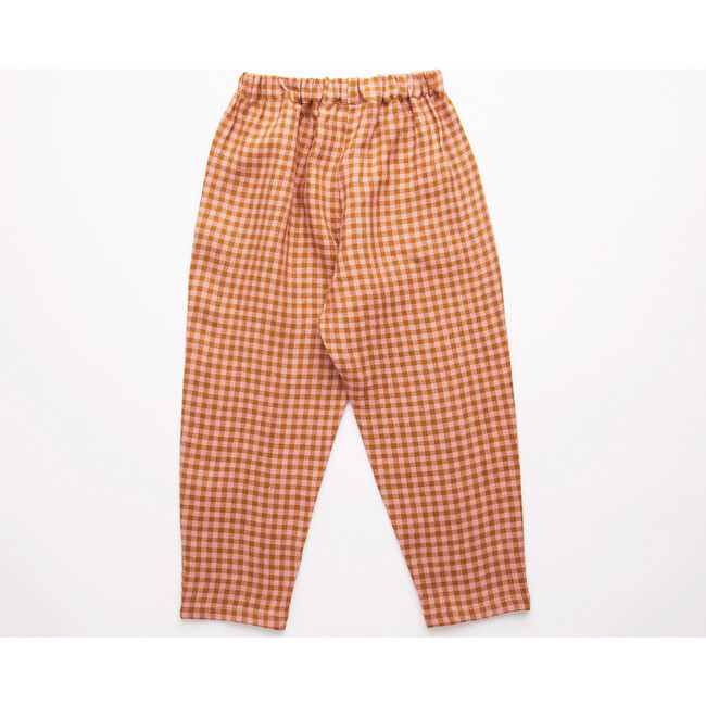 Jumping Jack Trousers, Rose Caramel Check Linen - Pants - 8
