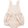 Jump Rope Romper, Oat & Cornflower Windowpane Check Linen - Rompers - 5