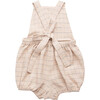 Jump Rope Romper, Oat & Cornflower Windowpane Check Linen - Rompers - 6