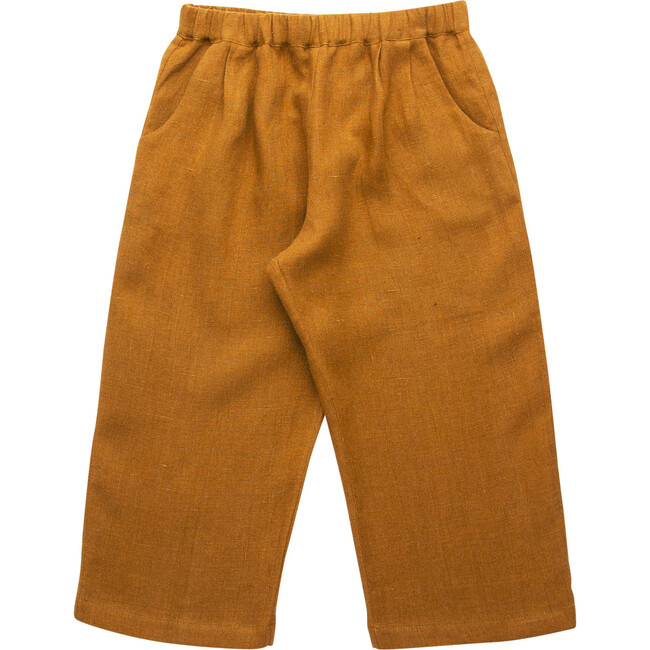 Chess Trousers, Burnt Caramel Linen - Pants - 1