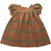 Cats Cradle Dress, Redwood Tartan Linen - Dresses - 1 - thumbnail