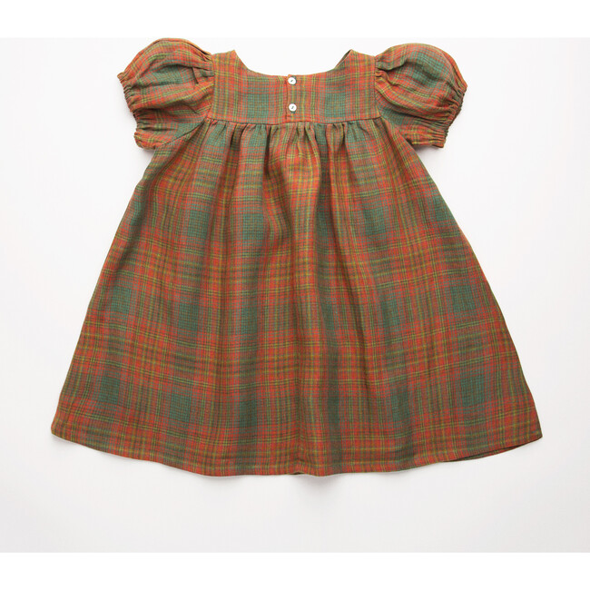 Cats Cradle Dress, Redwood Tartan Linen - Dresses - 4