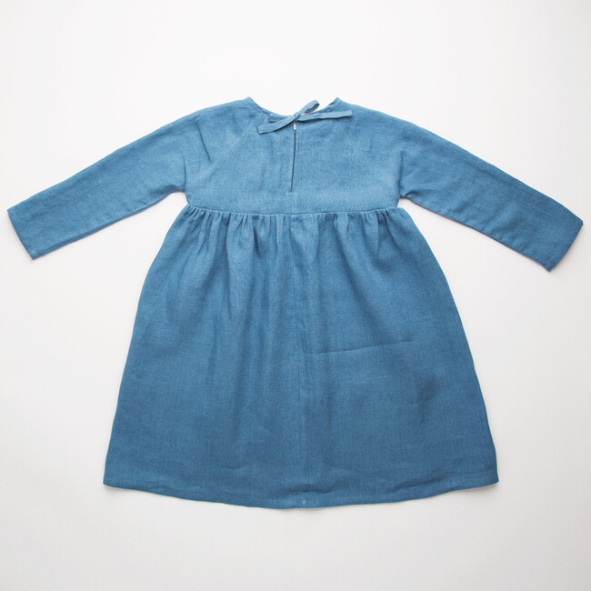 Hopscotch Dress, Cornflower Blue Linen - Dresses - 7