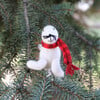 Set of 3 Holiday Seal Ornaments, White - Ornaments - 2