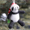 Set of 2 Holiday Panda Ornaments, White/Black - Ornaments - 3