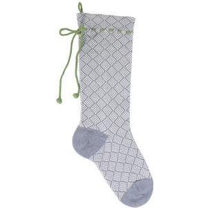 Patterned Stocking, Grey/Green