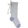 Patterned Stocking, Grey/Green - Stockings - 1 - thumbnail