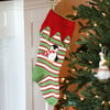 Penguin Stocking, Green Stripe - Stockings - 2