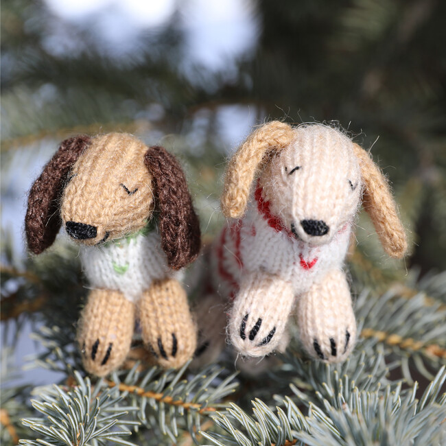 Set of 2 Holiday Sweater Dachshunds Ornaments, Brown - Ornaments - 5