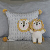 Lion Pillow, Grey/Mustard - Decorative Pillows - 2