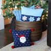 Santa Pillow, Navy - Accents - 2