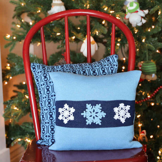 Snowflake Pillow, Blue - Accents - 4