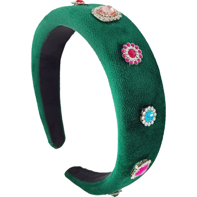Jewel Headband, Emerald Green - Hair Accessories - 1