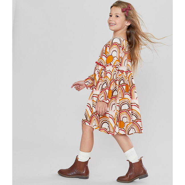 Cecelia Dress, Antique White Rainbow