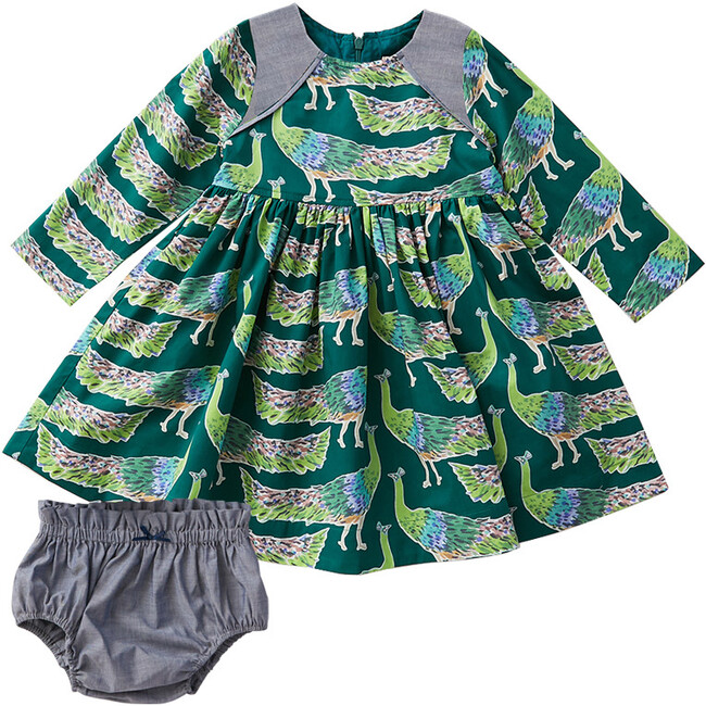 Songbird Dress Set, Evergreen Peacocks - Dresses - 1