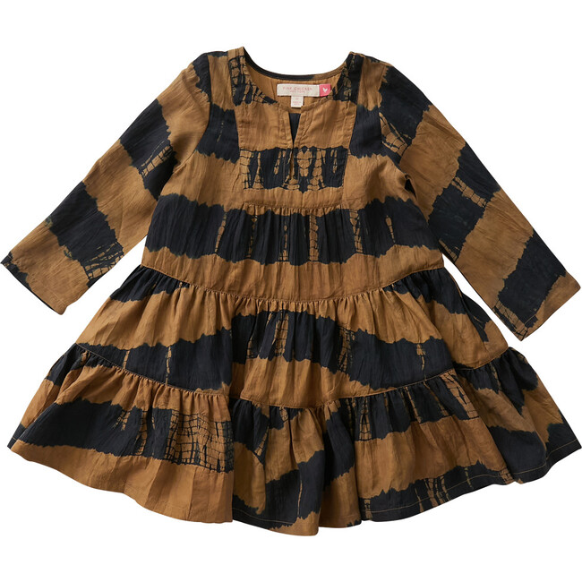 Penelope Dress, Navy & Gold Tie Dye - Dresses - 1