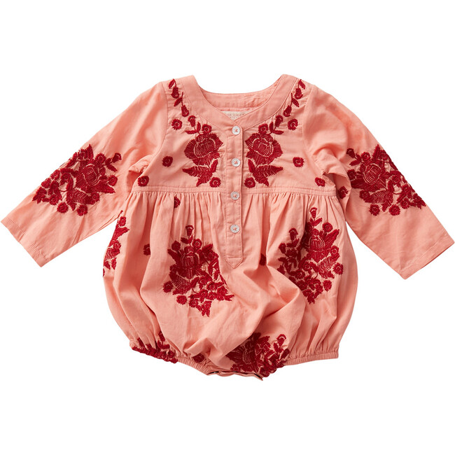 Jocelyn Bubble, Burnt Coral & Marlow Embroidery - Onesies - 1