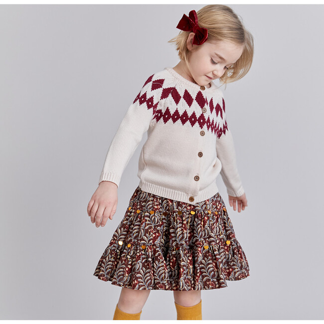 Fair Isle Sweater, Cream & Brick Red Fair Isle - Sweaters - 2
