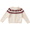 Fair Isle Sweater, Cream & Brick Red Fair Isle - Sweaters - 4