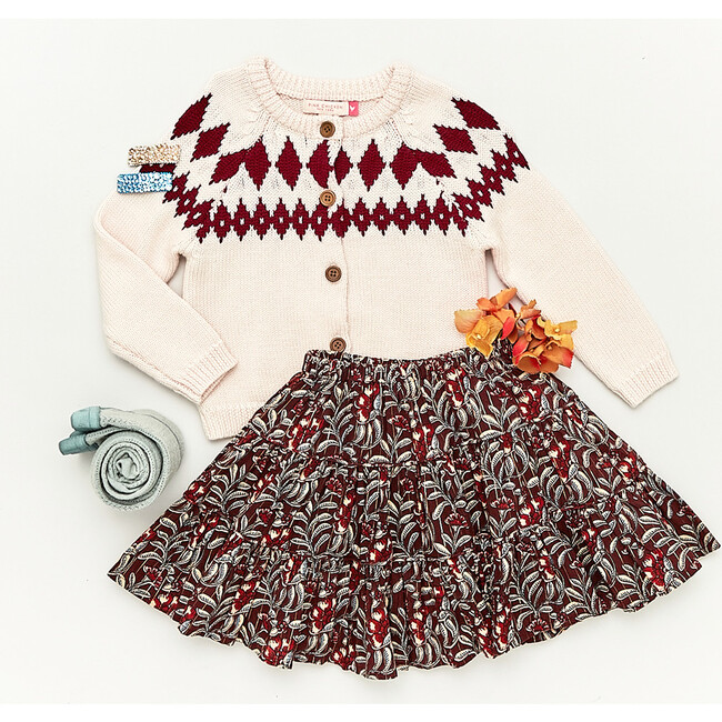 Fair Isle Sweater, Cream & Brick Red Fair Isle - Sweaters - 5