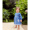 Cecil Reversible Baby Dress, Blue Herringbone - Dresses - 3