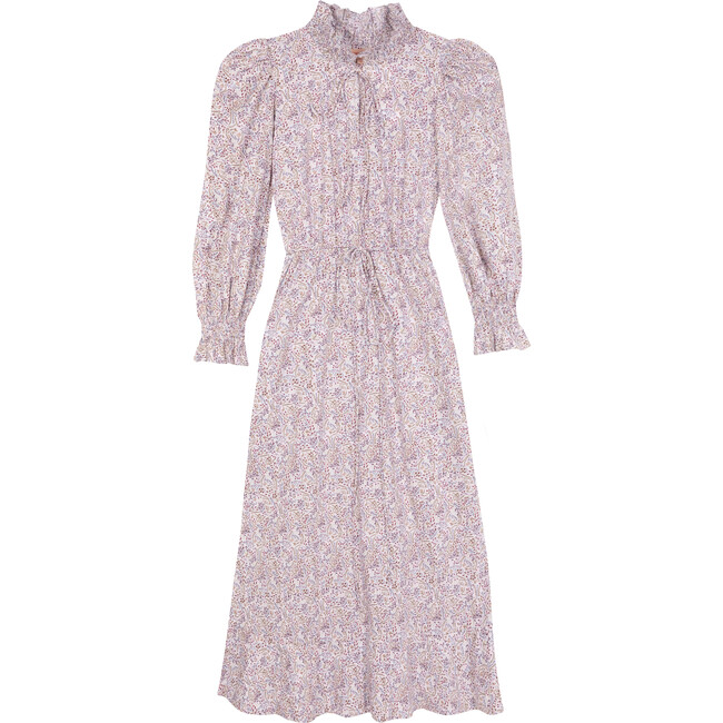 Women's Carey Smocked Dress,Khaki and Blush Floral - Dresses - 1