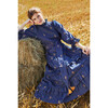 Women's Denim Ruffle Dress, Embroidered Booti - Dresses - 5