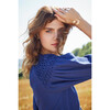 Women's Scallop Prairie Dress, Navy Blue - Dresses - 6