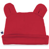 Bear Ear Hat, Red - Hats - 1 - thumbnail