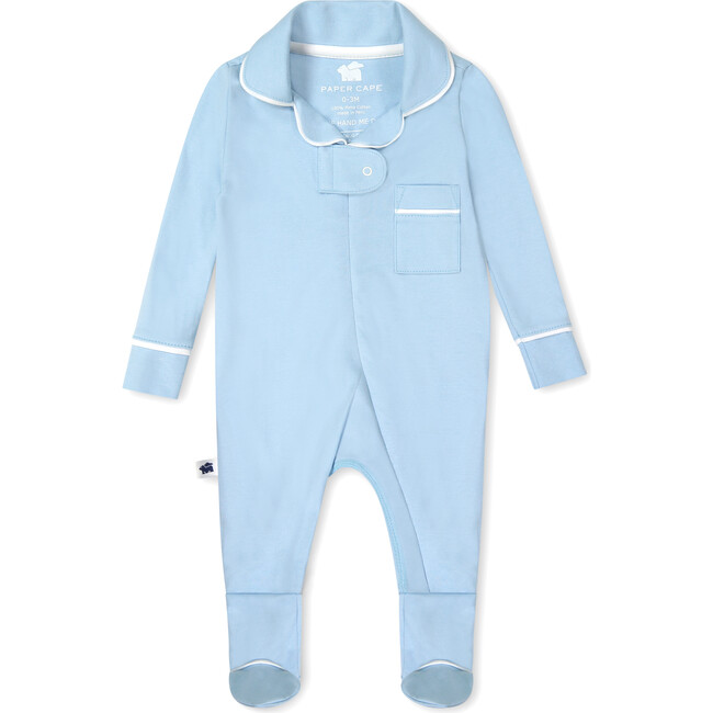 Classic Pajama Footie, Baby Blue - Footie Pajamas - 1