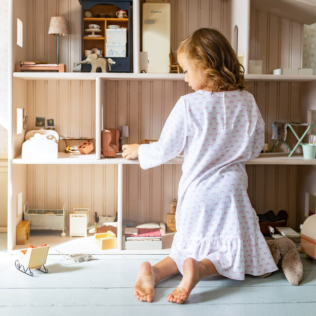 Midi Lounge Dress, Pink Bows - Dresses - 3