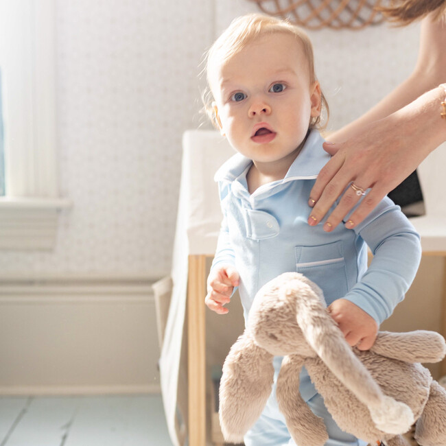 Classic Pajama Footie, Baby Blue - Footie Pajamas - 3