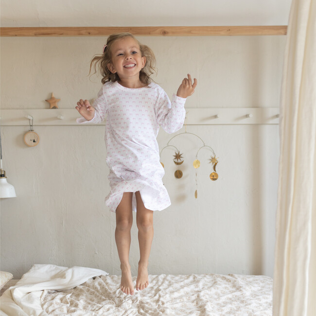 Midi Lounge Dress, Pink Bows - Dresses - 4