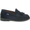 College Shoe with Tassel in Suede, Dark Blue - Loafers - 1 - thumbnail