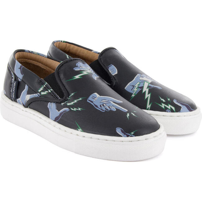 Slip On Sneaker in Printed Leather, Blue - Sneakers - 3