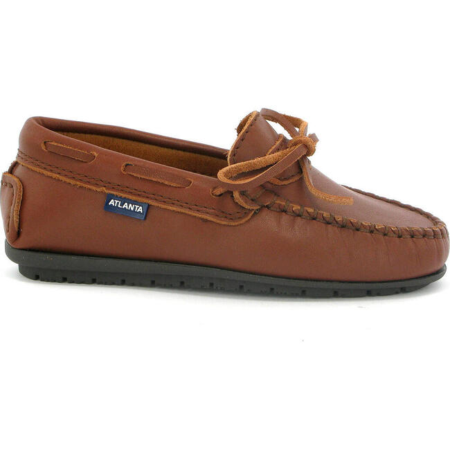 Laces Moccasin in Smooth Leather, Cuoio