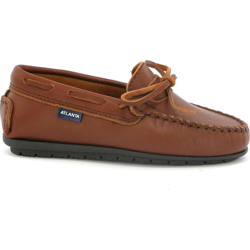 Laces Moccasin in Smooth Leather, Cuoio - Loafers - 1